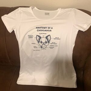 Soft ladies tee cool for summer Anatomy of a Chihuahua size small.